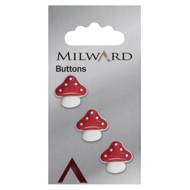 Milward Knopen 15 mm Rood  3 stuks