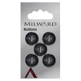 Milward Knopen 15 mm Zwart  5 stuks