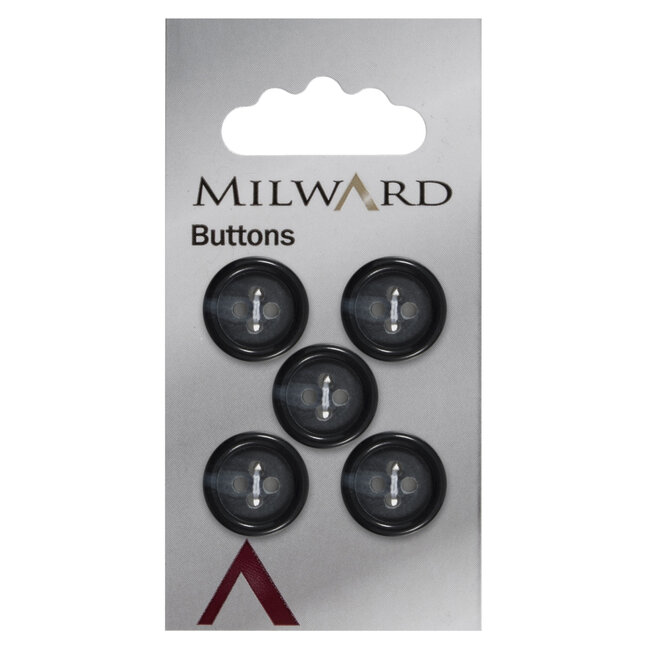 Milward Knopen 15 mm Zwart  5 stuks