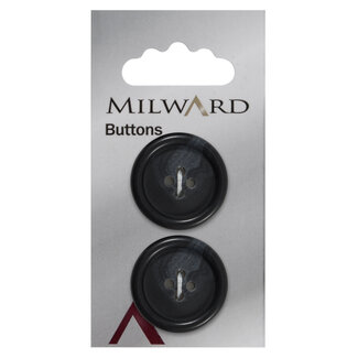 Milward Knopen 25 mm Zwart  2 stuks