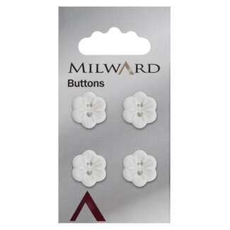 Milward Knopen 15 mm Wit  4 stuks