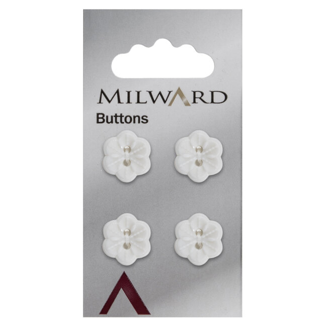 Milward Knopen 15 mm Wit  4 stuks