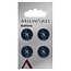 Milward Knopen 15 mm Blauw  4 stuks