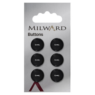 Milward Knopen 13 mm Zwart 6 stuks