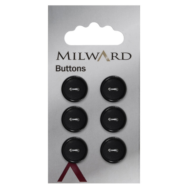 Milward Knopen 13 mm Zwart 6 stuks