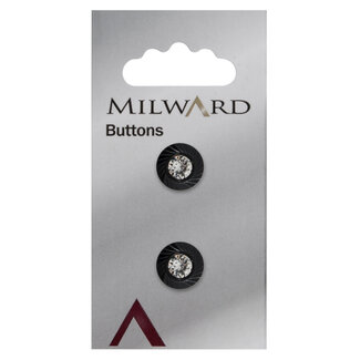 Milward Knöpfe 12 mm Schwarz 2 Stück