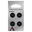 Milward Knopen 15 mm Zwart 4 stuks