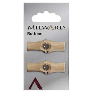 Milward Knopen 36 mm Hout 2 stuks