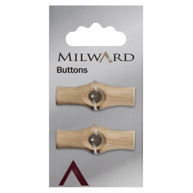 Milward Knopen 36 mm Hout 2 stuks