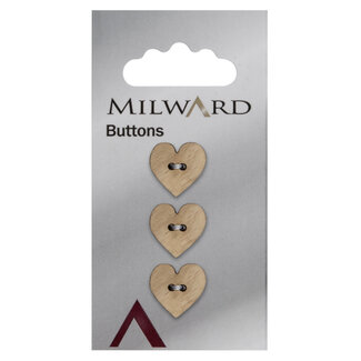 Milward Knopen 15 mm Hout 3  stuks