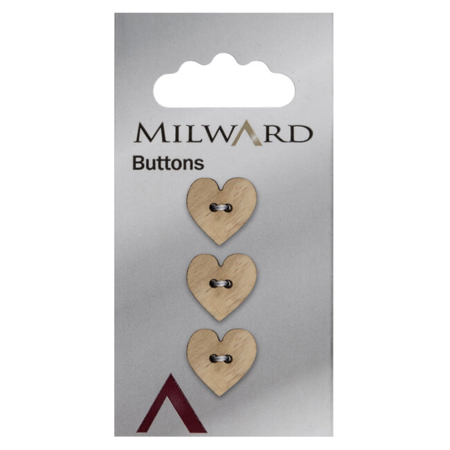 Milward Knopen 15 mm Hout 3  stuks