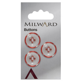 Milward Knopen 17 mm Rood 3 stuks
