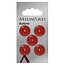 Milward Knopen 15 mm Rood 5 stuks
