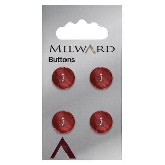 Milward Knopen 12 mm Rood 4 stuks