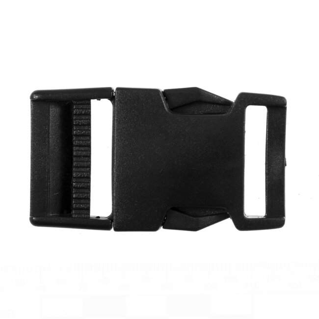 Milward Zwarte polyester vierkante gesp 25 mm