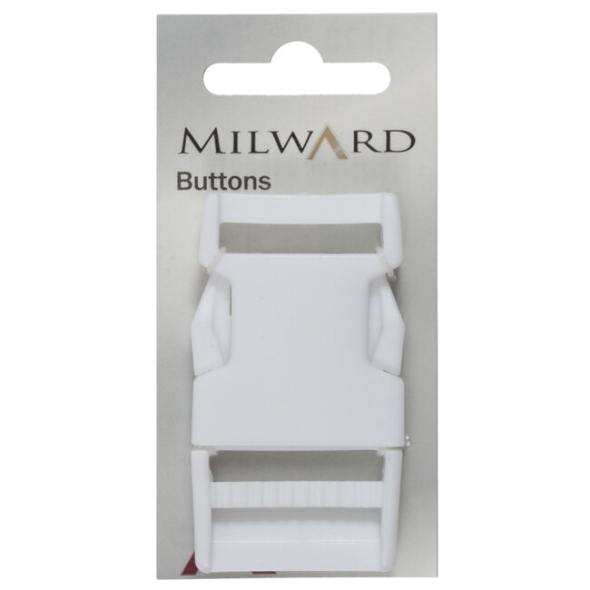 Milward Wit polyester vierkante gesp 25 mm