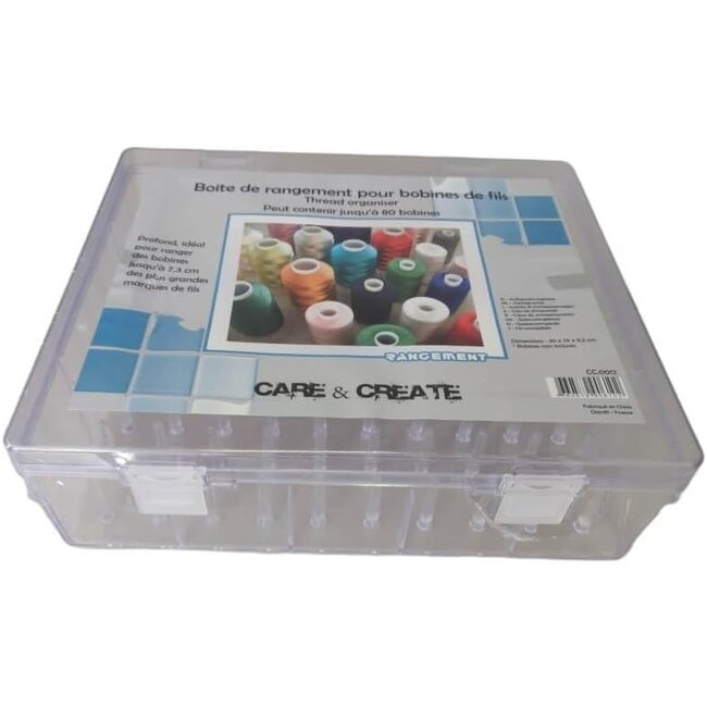 Huismerk Stevige Garenbox geschikt voor 80 rollen met een maximale breedte van 73 mm