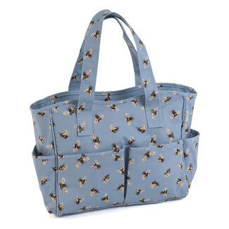 Huismerk Knutseltas Blauw met bijen print