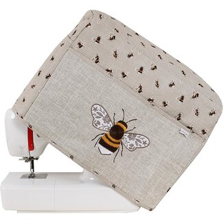 Huismerk Nähmaschinenhülle mit Fächern mit Bienenstickerei