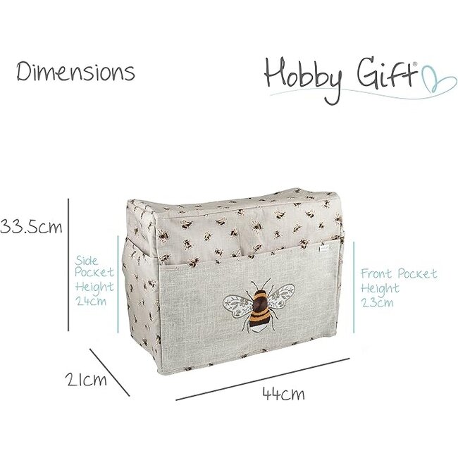 Huismerk Naaimachine Hoes met vakken met bijen borduursel