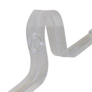 Huismerk Ringetjesband voor vouwgordijnen 16 mm breed transparant
