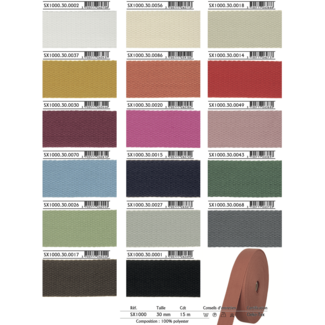 Huismerk Tassenband 30 mm breed, voelt aan als katoen maar heeft de sterkte van Polyester