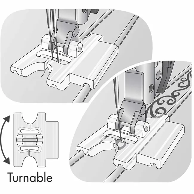Pfaff® Biesenfuß mit Führung 9 mm