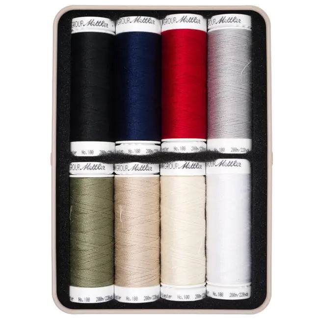 Mettler Seralon Nähgarn-Set | Nostalgie 1883 | Basisfarben | 8x 200 Meter