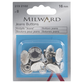 Milward Jeansknopen 16mm nikkel - 8st
