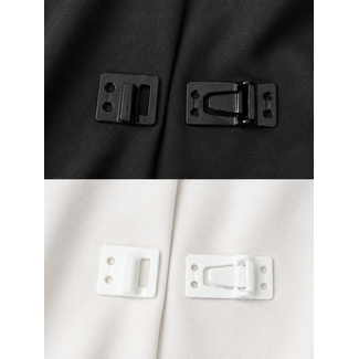 Huismerk Plastic Bondhaak Wit & Zwart – Stevige Sluiting voor Kleding en Badmode