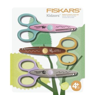 Fiskars Kinder-Zickzack-Scherenset 3 Stück 4+ Jahre Zootiere