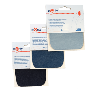 Pronty Aufbügelbare Knieflicken Jeans – Denim Reparaturflicken in 3 Farben