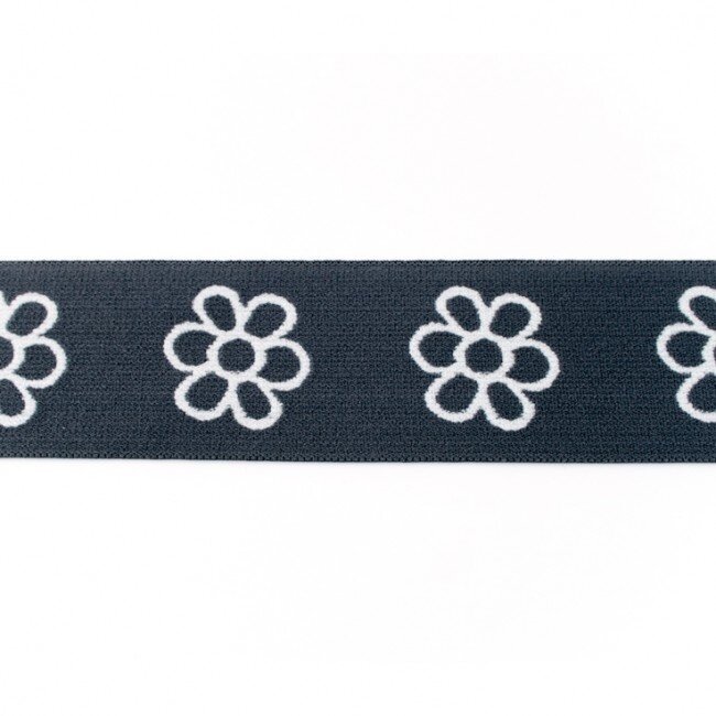 Huismerk Gummiband mit gewebter Blume