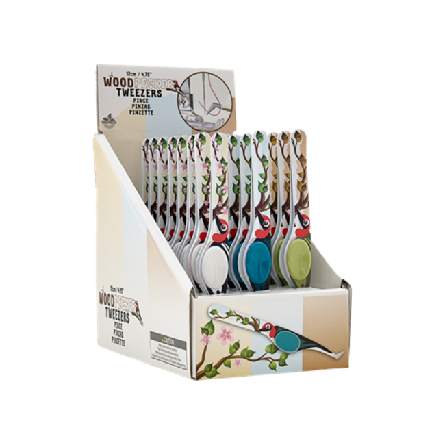 Huismerk Decoratieve roestvrijstalen pincet met gebogen punt van 12 cm