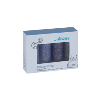 Mettler DENIM DOC set van 4 spoelen, Gewassen Jeans