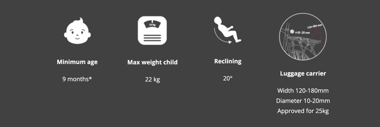 HAMAX SIESTA WITH CARRIER ADAPTER GREY-RED