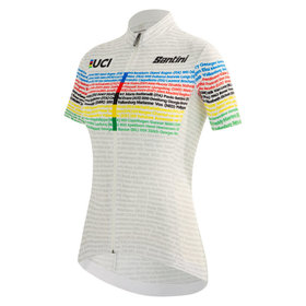 SANTINI UCI WORLD CHAMPION JERSEY FOR LADY-WHITE