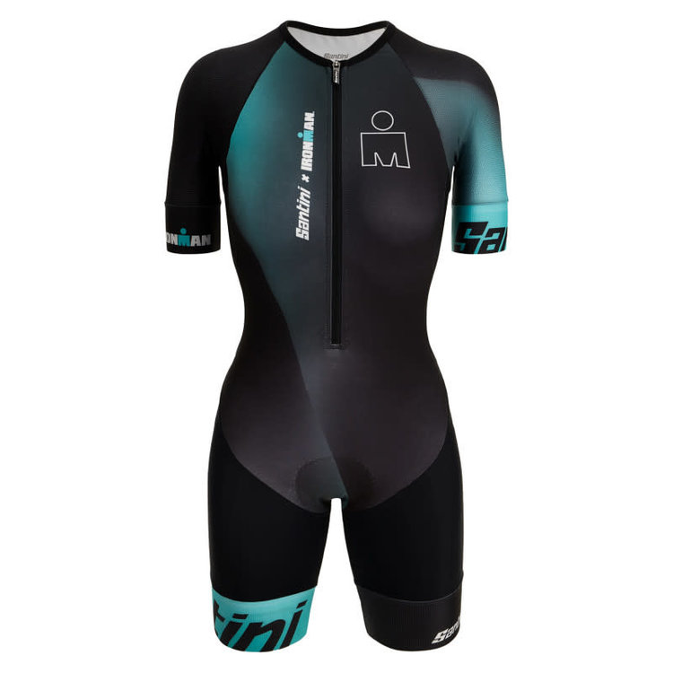 SANTINI S/S Trisuit for Lady Santini x IRONMAN- ACQUA BLUE