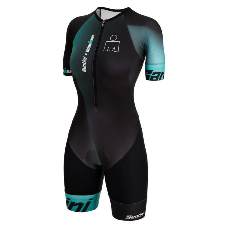 SANTINI S/S Trisuit for Lady Santini x IRONMAN- ACQUA BLUE