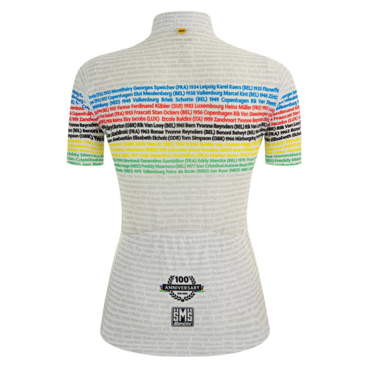 SANTINI UCI WORLD CHAMPION JERSEY FOR LADY-WHITE