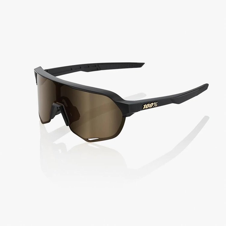 100% S2 Eyewear Matte Black - Soft Gold Mirror Lens