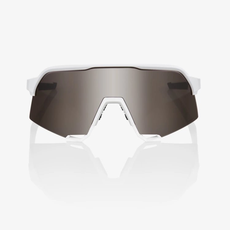 100% S3 Eyewear Matte White - HiPER Silver Mirror Lens