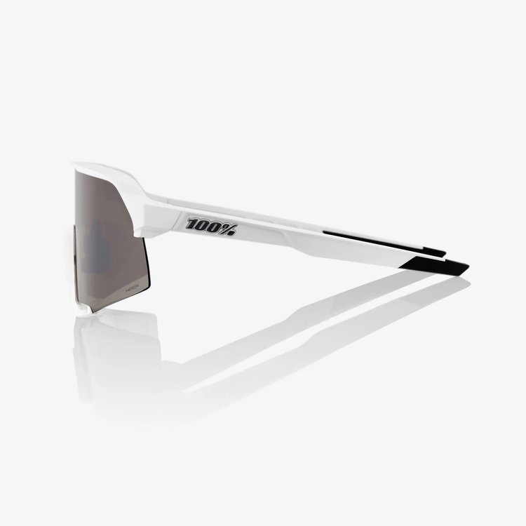 100% S3 Eyewear Matte White - HiPER Silver Mirror Lens