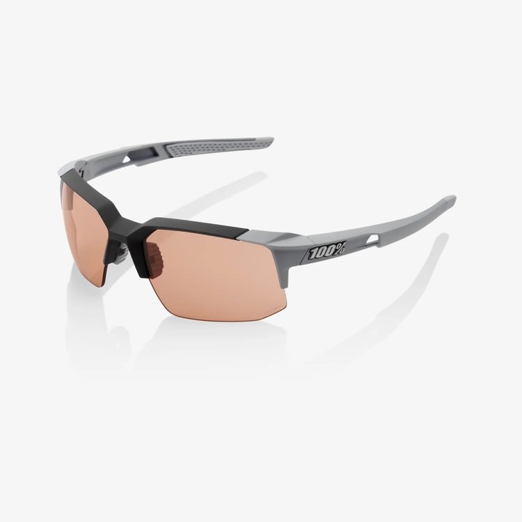 100% Speedcoupe Eyewear Soft Tact Stone Grey - HiPER Coral Lens