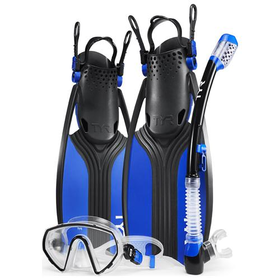 TYR VOYAGER MASK SNORKEL FIN SET BLUE BLACK