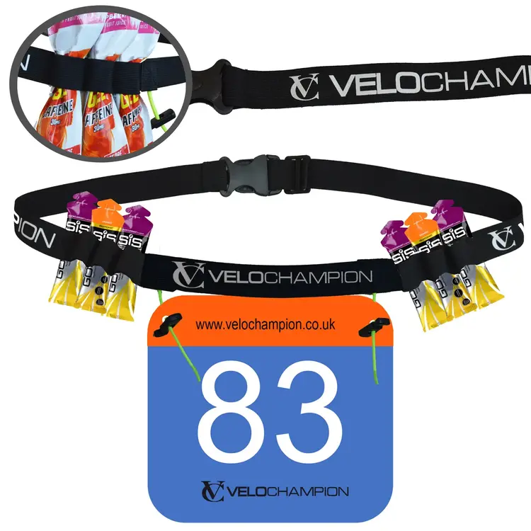 VeloChampion Adjustable Running Number Belt With Gel Holders