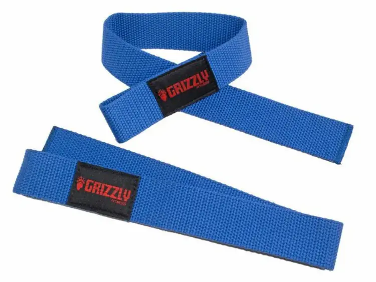 GRIZZLY FITNESS COTTON AND NYLON WEIGHT LIFTING WRIST STRAPS