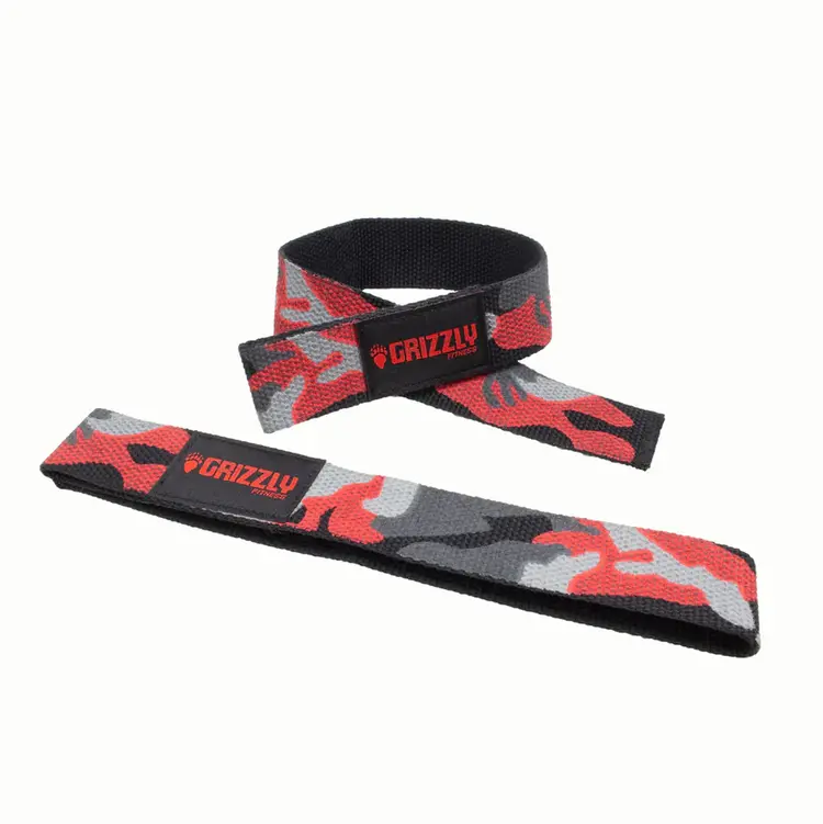 GRIZZLY FITNESS COTTON AND NYLON WEIGHT LIFTING WRIST STRAPS