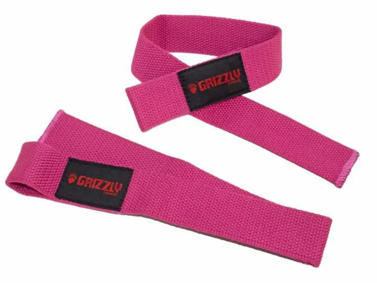 GRIZZLY FITNESS COTTON AND NYLON WEIGHT LIFTING WRIST STRAPS