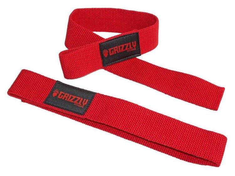 GRIZZLY FITNESS COTTON AND NYLON WEIGHT LIFTING WRIST STRAPS